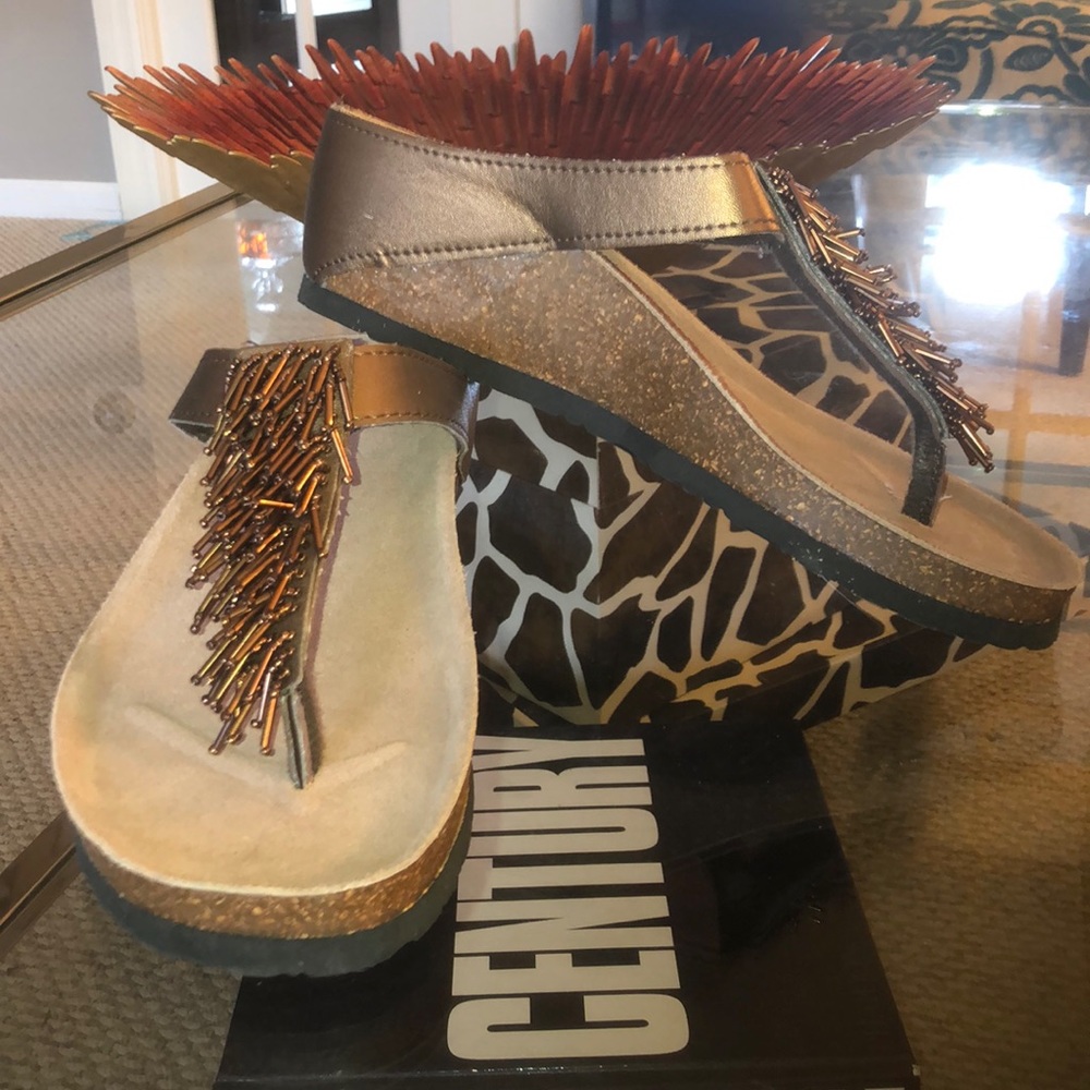 Serene Island Thiago bronze wedge sandal